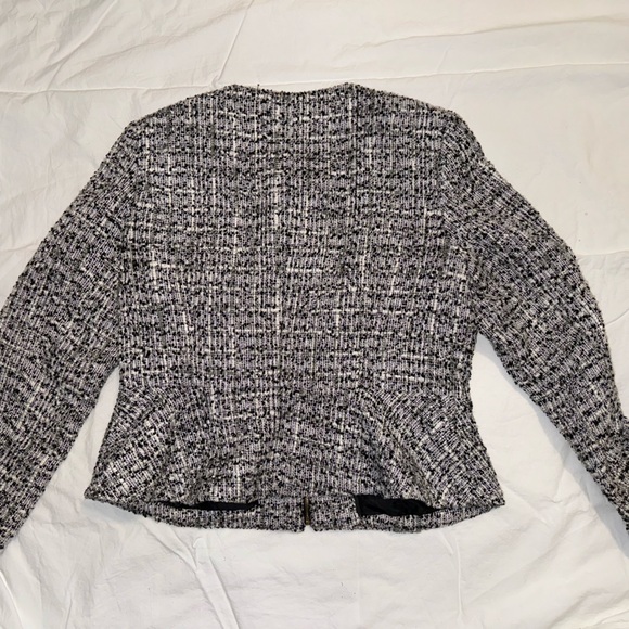 Black and white tweed blazer with gold details - Picture 3 of 3